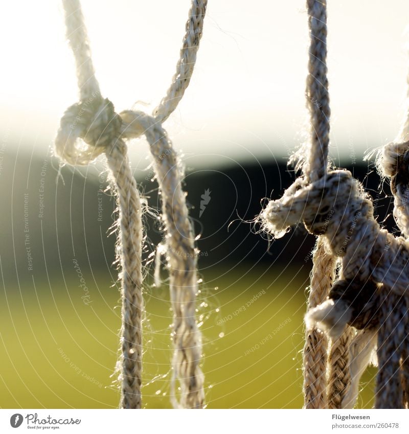 Goal network in Spain Rope Knot Colour photo Exterior shot Day Blur String Back-light Loop Fastening