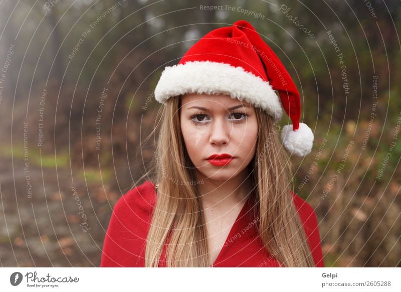 pretty girl Lifestyle Joy Beautiful Face Calm Winter Christmas & Advent Human being Woman Adults Lips Nature Fog Tree Park Forest Fashion Hat Blonde Smiling