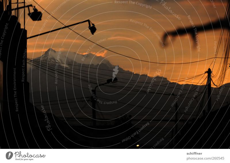 My first one! Nature Sky Sunrise Sunset Sunlight Mountain Peak Snowcapped peak Volcano Tall Dusk Mountain ridge Andes South America Peru High voltage power line