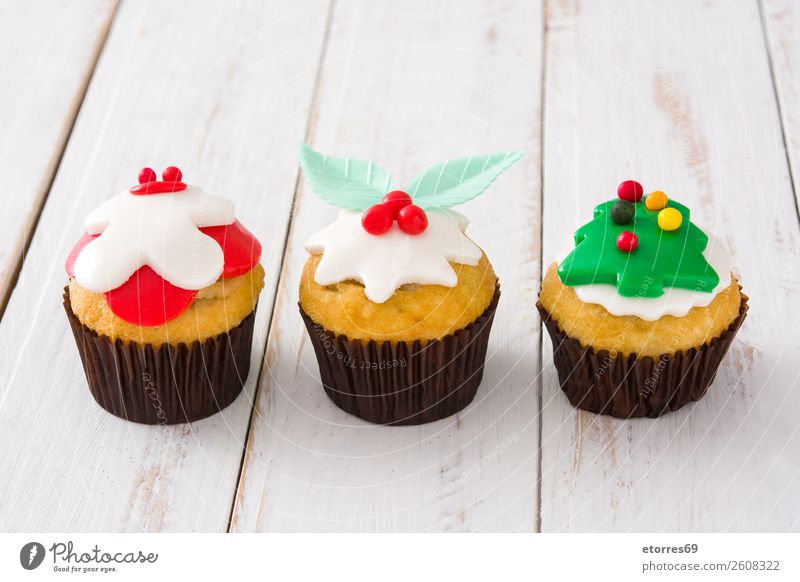 Homemade Christmas cupcakes Food Healthy Eating Food photograph Baked goods Cake Dessert Candy Breakfast Christmas & Advent Good Sweet Red Cupcake Sugar