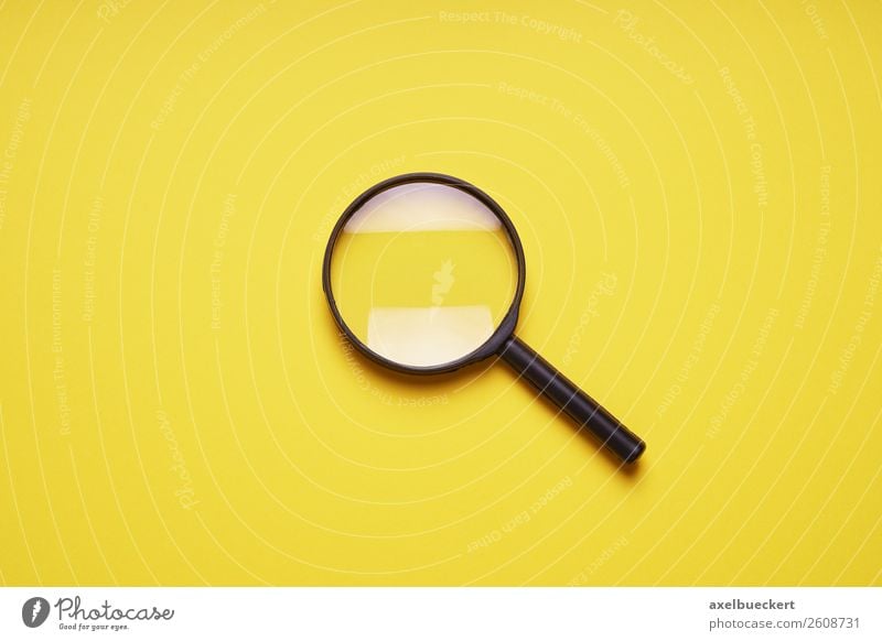 Magnifying glass on yellow background Design Leisure and hobbies Observe Yellow Zoom effect Background picture Symbols and metaphors Search Magnifying effect