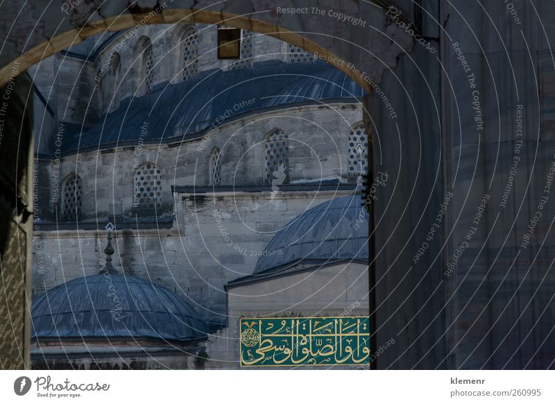 Close up view to Blue Mosque entrance, Istanbul Art Building Architecture Ornament Historic Yellow Gold Red Religion and faith Tradition turkey ottoman islamic