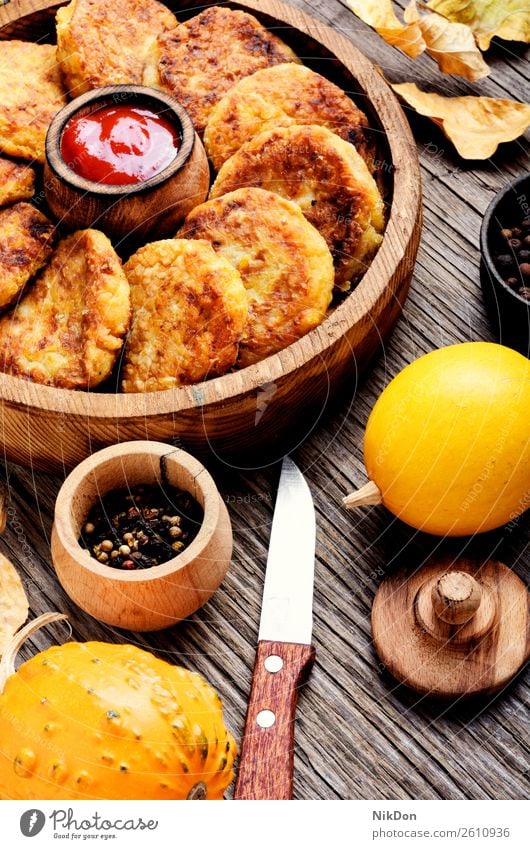 Diet vegetable pumpkin cutlet food vegan food meal fried lunch delicious homemade diet vegetarian healthy dish baked pancake prepared tasty rustic rissole