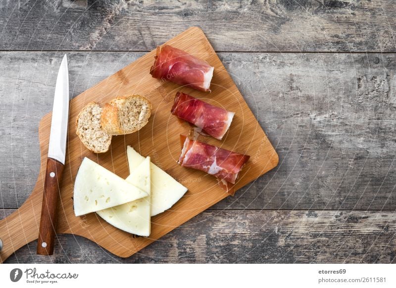 Spanish serrano ham, cheese and sausage prosciutto Food Healthy Eating Food photograph Meat iberian Italian Snack Raw Breakfast Pork jabugo Mediterranean