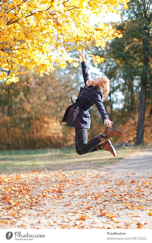 #A# Autumn Jump Art Esthetic Springboard Erratic Jumping power Ankle joint Freedom Ease Autumnal Autumn leaves Autumnal colours Early fall Automn wood