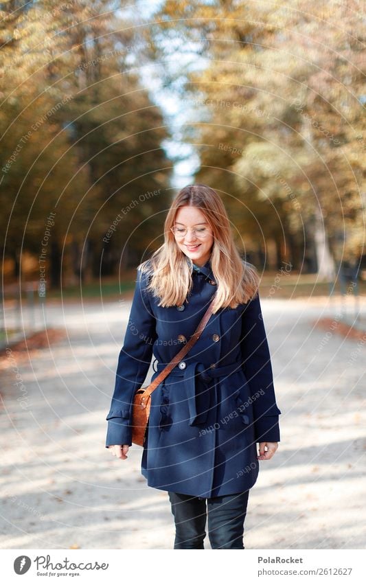 #A# Autumn sun Art Esthetic Seasons Coat Model Fashion Manikin Park Woman Autumnal Autumn leaves Autumnal colours Early fall Automn wood Autumnal weather