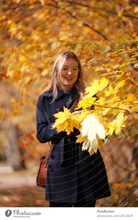 #A# Autumn Gold Art Work of art Esthetic Autumnal Autumn leaves Autumnal colours Early fall Automn wood Autumnal weather Autumnal landscape Woman Exterior shot