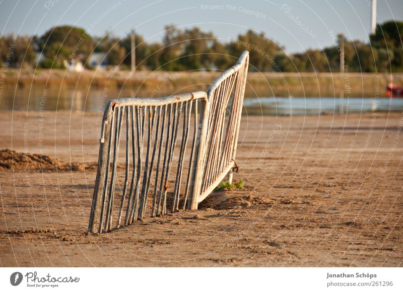 End of site(s) Vacation & Travel Far-off places Freedom Summer vacation Environment Sky Beautiful weather Beach Bay Ocean Warmth Handrail Barrier Sand