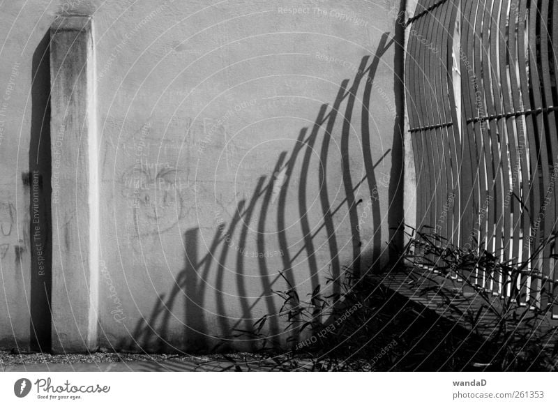 ________________ Town Deserted Park Wall (barrier) Wall (building) Sign Graffiti Elegant Friendliness Natural Original Gray Black White Friendship Beautiful