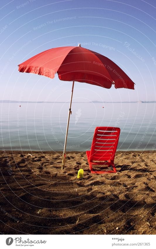 warmer. Vacation & Travel Tourism Summer Summer vacation Sun Sunbathing Beach Ocean Sunshade Sandy beach Lake Deckchair Beach vacation Warmth Body of water