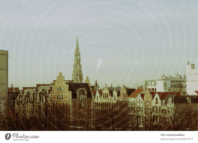 the skyline of brussels Brussels Belgium Old town House (Residential Structure) Roof Vacation & Travel Subdued colour Multicoloured Exterior shot Day