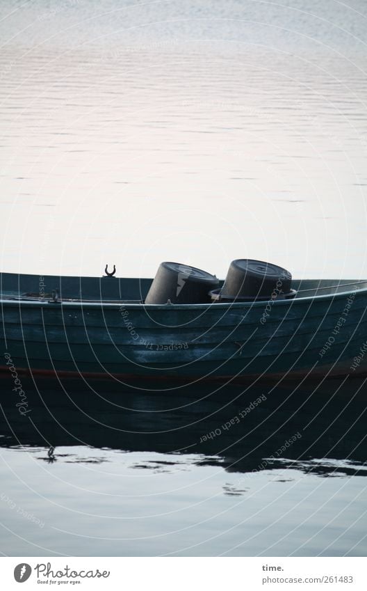 Two snapped buckets on Valentine's Day Inland navigation Fishing boat Contentment Relationship Apocalyptic sentiment Whimsical Watercraft Lake Wood Plank Bucket