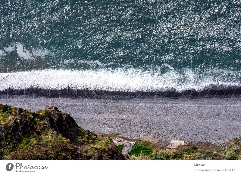 beachfront location Agriculture Forestry Landscape Garden Field Rock Waves Coast Beach Ocean Cliff Madeira Atlantic Ocean Living or residing Green Turquoise