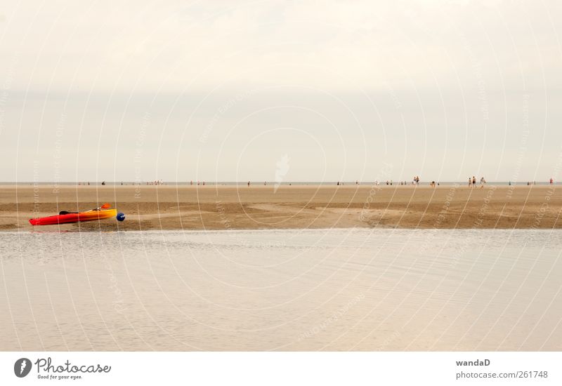 ________________ Human being Crowd of people Environment Sand Water Sky Horizon Summer Beach North Sea Rowboat Ball Observe Think Looking Far-off places