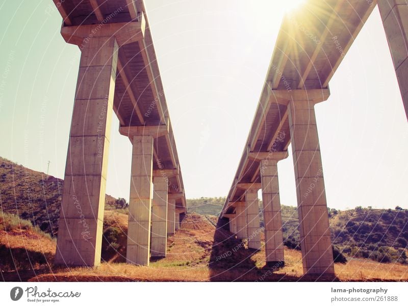 Under the brigde [XIV] Vacation & Travel Sunlight Andalucia Spain Bridge Manmade structures Architecture Transport Means of transport Traffic infrastructure