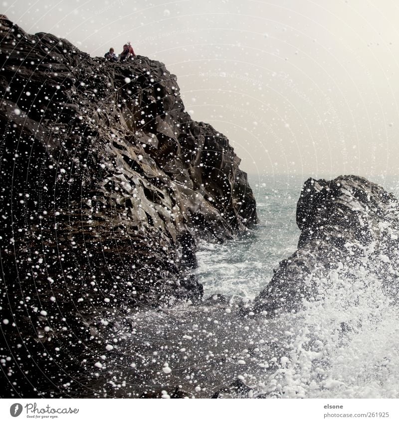 /W A VE Landscape Water Drops of water Horizon Weather Wind Gale Rock Waves Coast Bay Reef Ocean Wet Iceland Exterior shot