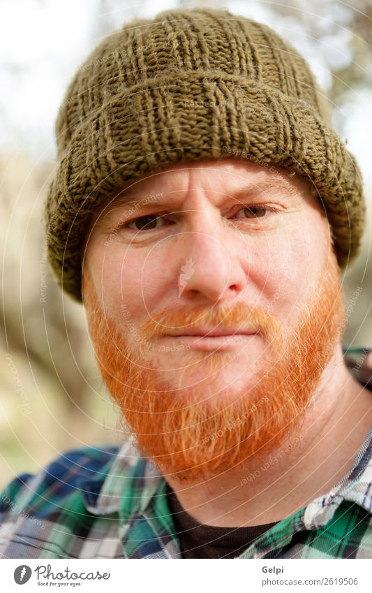 Hipster man with red beard Style Hair and hairstyles Human being Man Adults Hat Red-haired Moustache Beard Old Stand Cool (slang) Hip & trendy Modern Cute Slimy