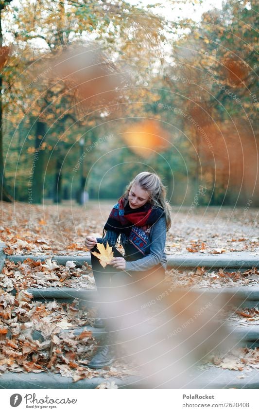 #A# Autumn rain Feminine 1 Human being Art Esthetic Woman Autumn leaves Autumnal Autumnal colours Early fall Automn wood Autumnal weather Autumn wind Leaf