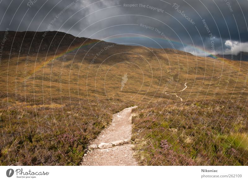 at the end of the rainbow Nature Landscape Clouds Autumn Weather Hill Lanes & trails Determination Endurance Rainbow Colour photo Exterior shot