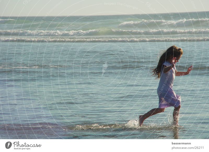 Girl at the Beach Ocean Vacation & Travel Child Sweet Woman sea Water Kitsch