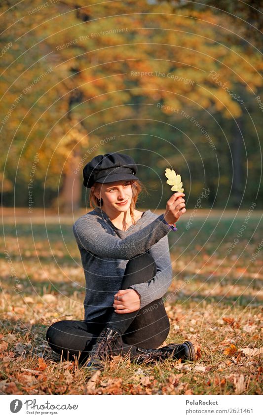 #A# Autumn check 1 Human being Esthetic Autumnal Autumn leaves Autumnal colours Early fall Automn wood Woman Fashion Model Park Colour photo Subdued colour