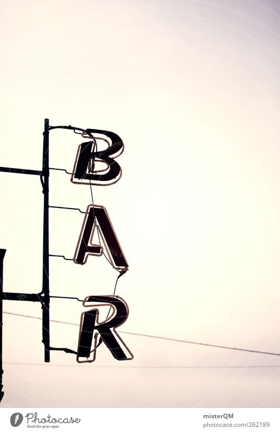 BAR me up. Art Esthetic Bar Barcelona Loose change Advertising Advertising Industry Roadhouse Light Caribbean Caribbean Sea Beverage Colour photo Subdued colour