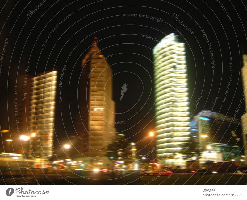 potsdamer place at night Potsdamer Platz Night Dazzle Architecture Berlin Light Blur Movement