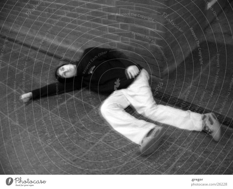 at the station White Black Struck Street art Sleep Human being Floor covering Death left