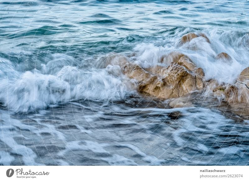 Beach on Crete Vacation & Travel Summer Ocean Island Waves Environment Nature Landscape Water Warmth Rock Coast Lakeside Mediterranean sea Greece Wet Natural