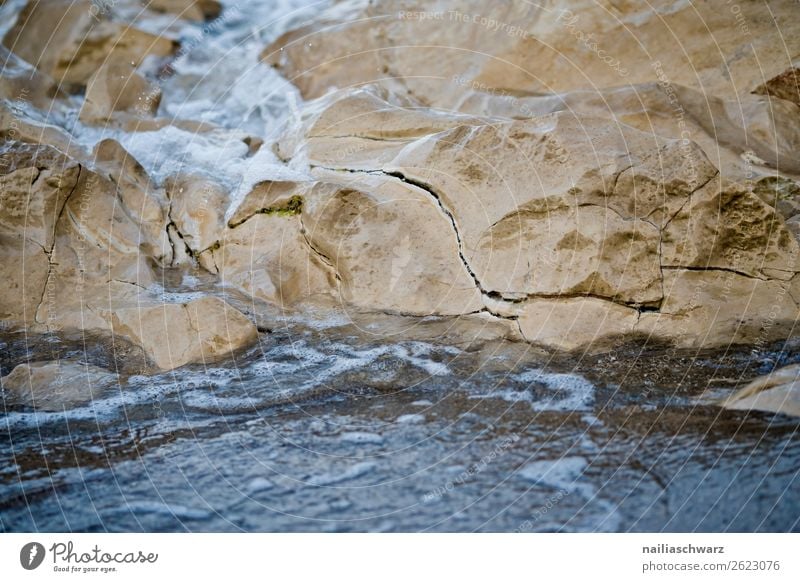 On the beach Vacation & Travel Tourism Summer Summer vacation Beach Environment Nature Landscape Warmth Rock Waves Coast Ocean Mediterranean sea Beautiful Wild