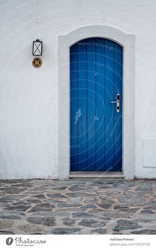 Blue door Lifestyle Vacation & Travel Tourism Summer Summer vacation Nature Greece Crete House (Residential Structure) Hut Wall (barrier) Wall (building) Facade