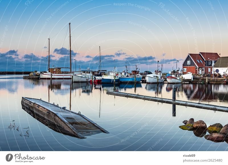 View of the harbour of Klintholm Havn in Denmark Relaxation Vacation & Travel Tourism House (Residential Structure) Nature Landscape Water Clouds Coast