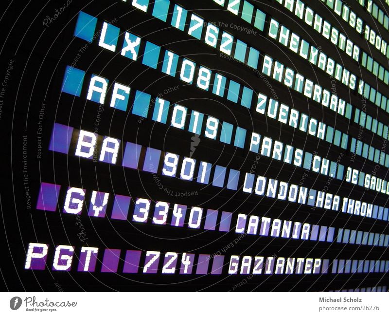 timetable Departure Arrival Vacation & Travel Business trip Entertainment Airport Display