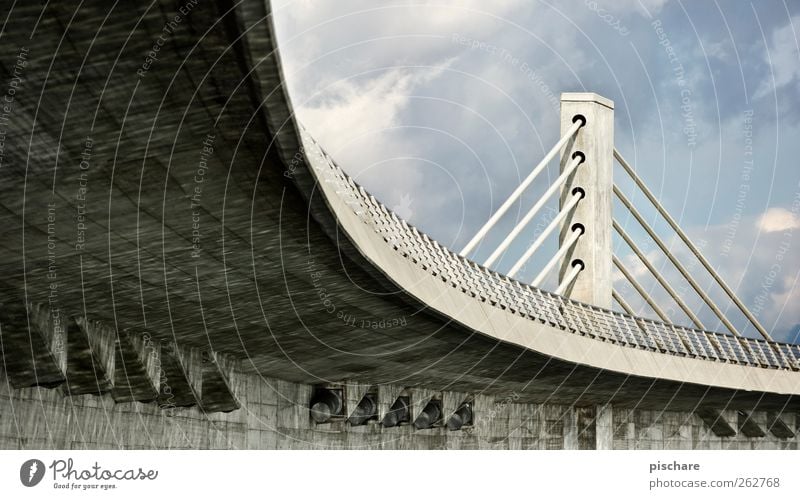 under the bridge Bridge Architecture Overpass Curve Colour photo Exterior shot Deserted Day Gray Bridge construction