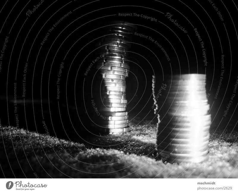 money, money, money Money Heap Coin Cent Night Things Euro Black & white photo