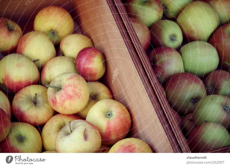 an apple a day... Fruit Apple Nutrition Organic produce Vegetarian diet Fresh Delicious Juicy Green Red Healthy Crate Market stall Fruit- or Vegetable stall