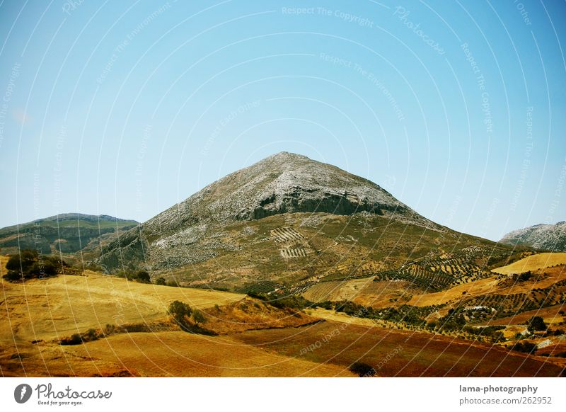 peak [XXIX] Nature Landscape Field Hill Rock Mountain Peak Antequera Malaga Andalucia Spain Point Sierra Nevada Colour photo Exterior shot Copy Space top