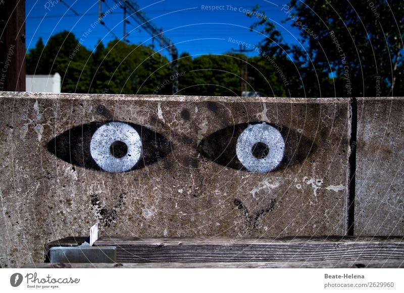 When concrete comes to life. Face Eyes Environment Sky Helsinki Capital city Downtown Manmade structures Architecture Wall (barrier) Wall (building) Street