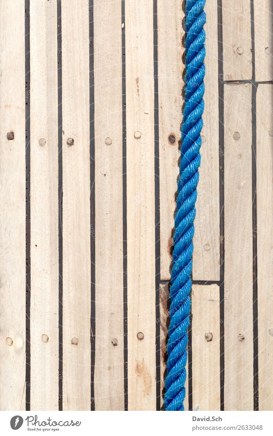 Blue ropes on ship's bottom Sailing Wood Brown Leisure and hobbies Protection Logistics Rope Plaited twisted Rotated leash Plank Pattern Structures and shapes