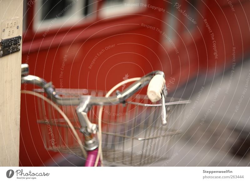 bike in front of red Paris France Europe Downtown Old town Wall (barrier) Wall (building) Facade Window Door Means of transport Traffic infrastructure