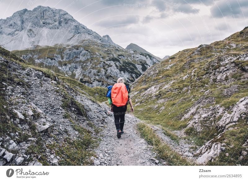 Young woman on the Mädlejoch in Allgäu Leisure and hobbies Vacation & Travel Adventure Hiking Sports Youth (Young adults) 18 - 30 years Adults Nature Landscape