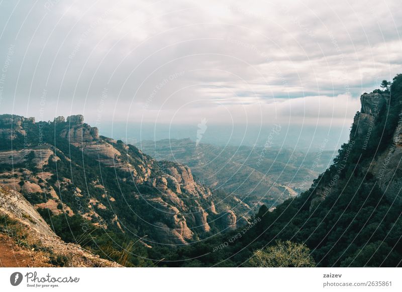 landscape of catalonia mountains on a day with clouds Beautiful Vacation & Travel Tourism Trip Mountain Environment Nature Landscape Sky Clouds Tree Park Forest