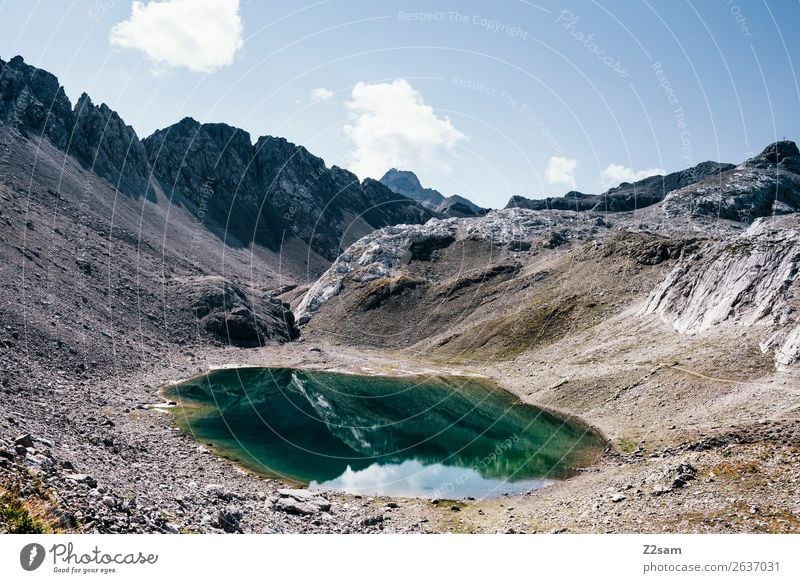 Upper Lake District | Sea Chart Adventure Hiking Nature Landscape Summer Beautiful weather Alps Mountain Peak Mountain lake Gigantic Tall Sustainability Natural