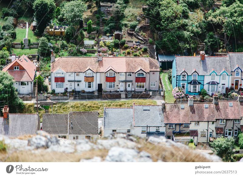 miniatures Landscape Wales Village Small Town Outskirts House (Residential Structure) Detached house Building Facade Far-off places Under Blue Multicoloured Red