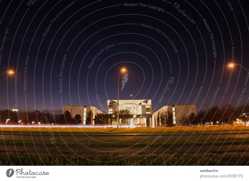 Federal Chancellery Architecture Berlin Reichstag Germany Dark Twilight Capital city Night Parliament Government Seat of government Government Palace Spreebogen