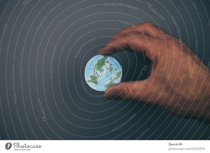 hold the world in one's hands Earth Globe Future Fear of the future Life Responsibility sense of responsibility Destruction Decline sustainability