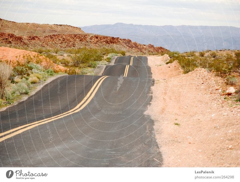 Bumpy Road Mountain Nature Landscape Earth Summer Climate Warmth Drought Plant Hill Desert Traffic infrastructure Highway Famousness Natural Red wavy