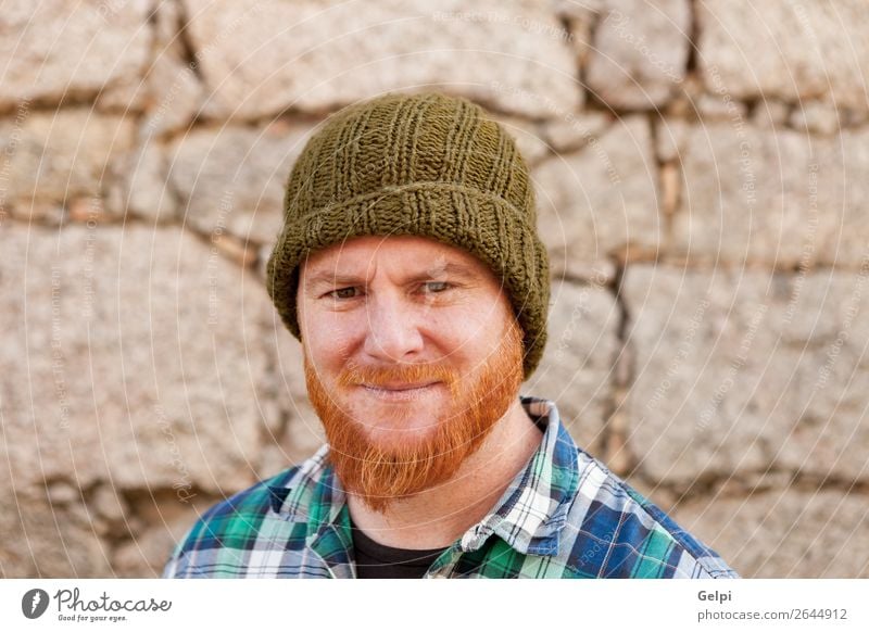 Portrait of a hipster guy putting silly face Happy Hair and hairstyles Face Human being Boy (child) Man Adults Red-haired Beard Smiling Laughter Exceptional