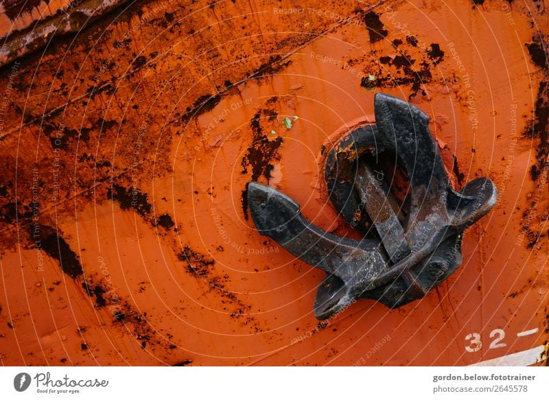 Anchor/old and strong Navigation Steel Old Brown Gray Orange Black Silver Power Colour photo Exterior shot Detail Deserted Day Contrast Long shot