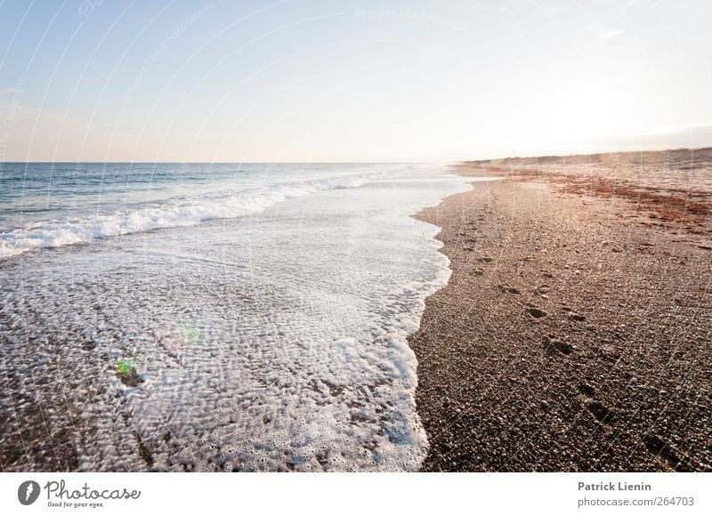 afternoon Environment Nature Landscape Elements Earth Sand Air Water Waves Coast Beach Moody Colour photo Exterior shot Deserted Evening Light Contrast